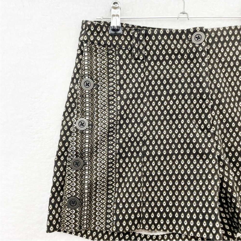 Anthropologie Cartonnier Black Button Side Shorts Geometric Sz 6 high waisted - Picture 7 of 13